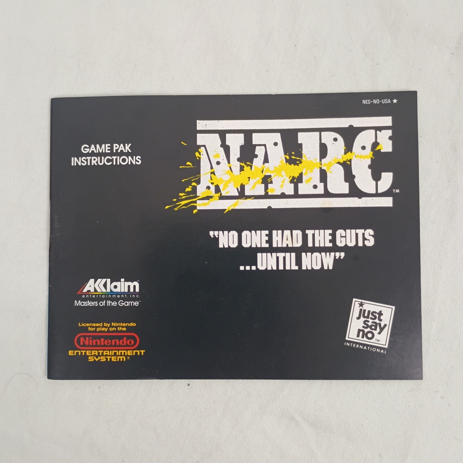 NARC Manual Only NES Nintendo OEM Authentic