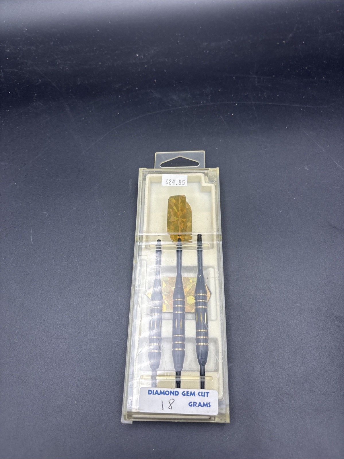 Vintage Soft Tip Darts Diamond Gem Cut 18 Grams Black and Gold