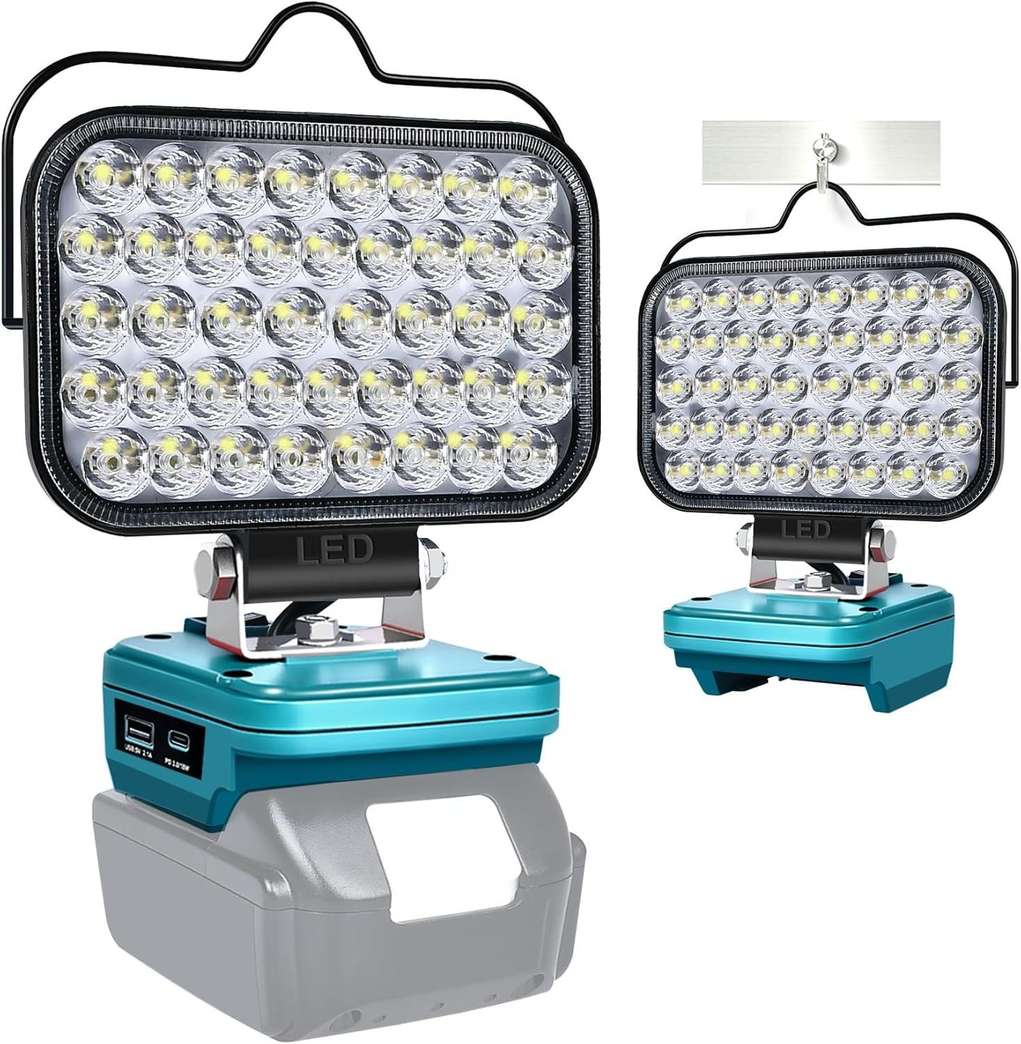 Cordless LED Work Light Compatible with Makita 18V Battery, 90W 7000LM Portable