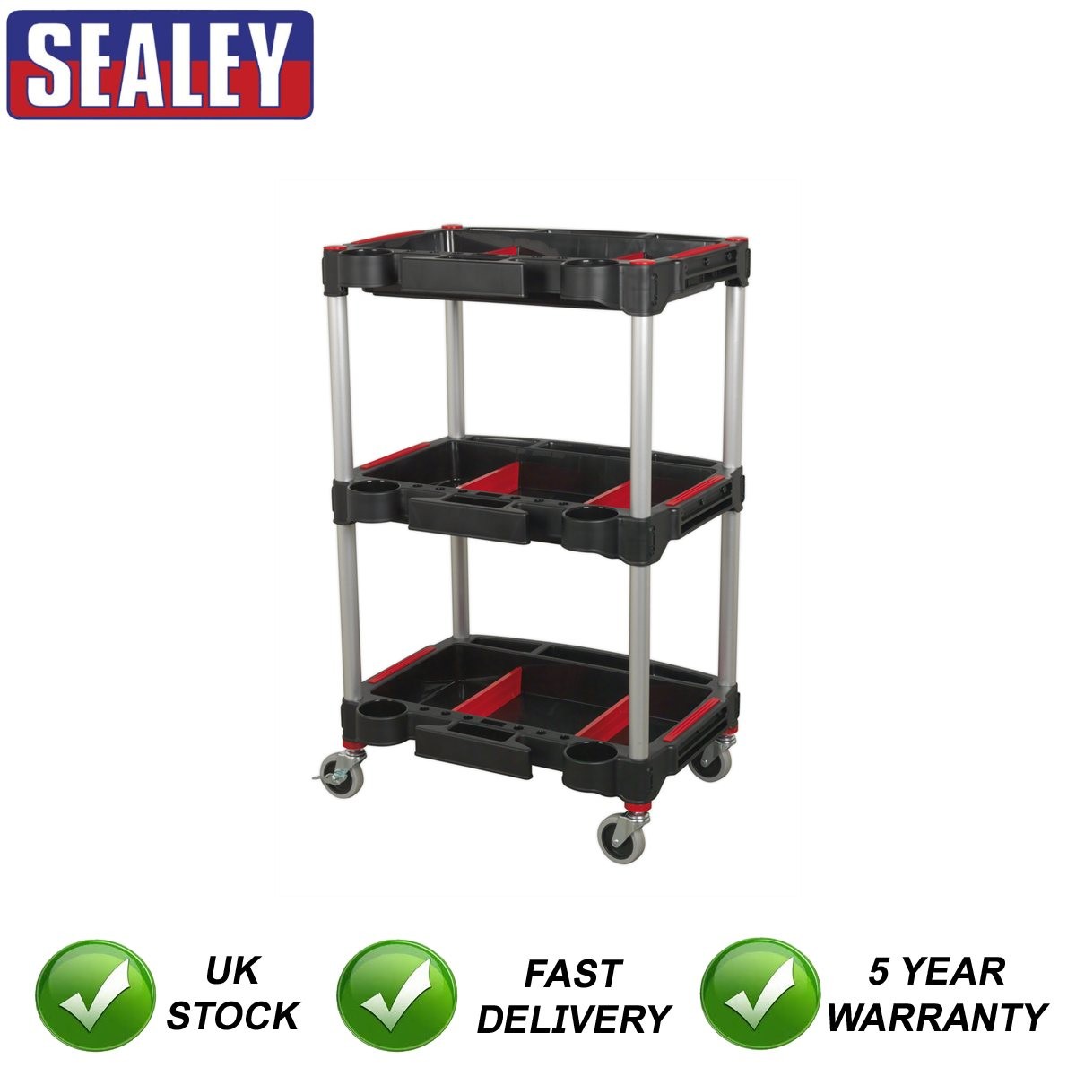 Sealey Composite Workshop Trolley with Parts Storage 3-Level CX313