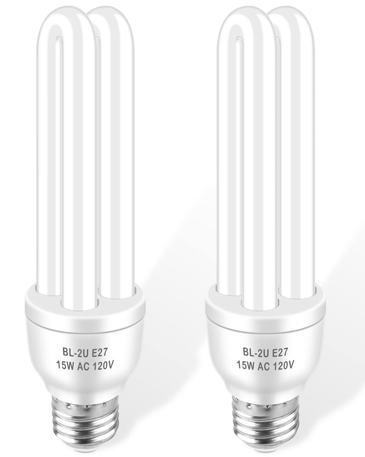 E27 15W 2U Type  Bulb, 2 Pack, Compatible with Most Models Indoor Outdoor Lamp