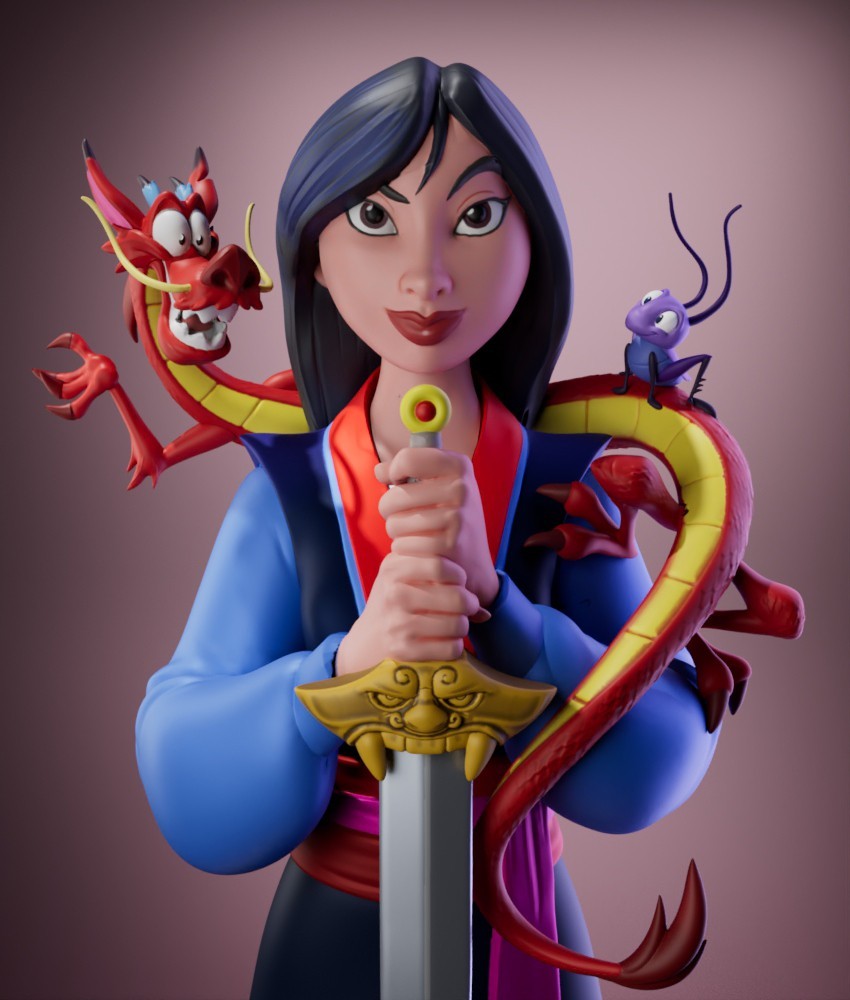 UNPAINTED Mulan Mushu 3D Printed Model Kit UW