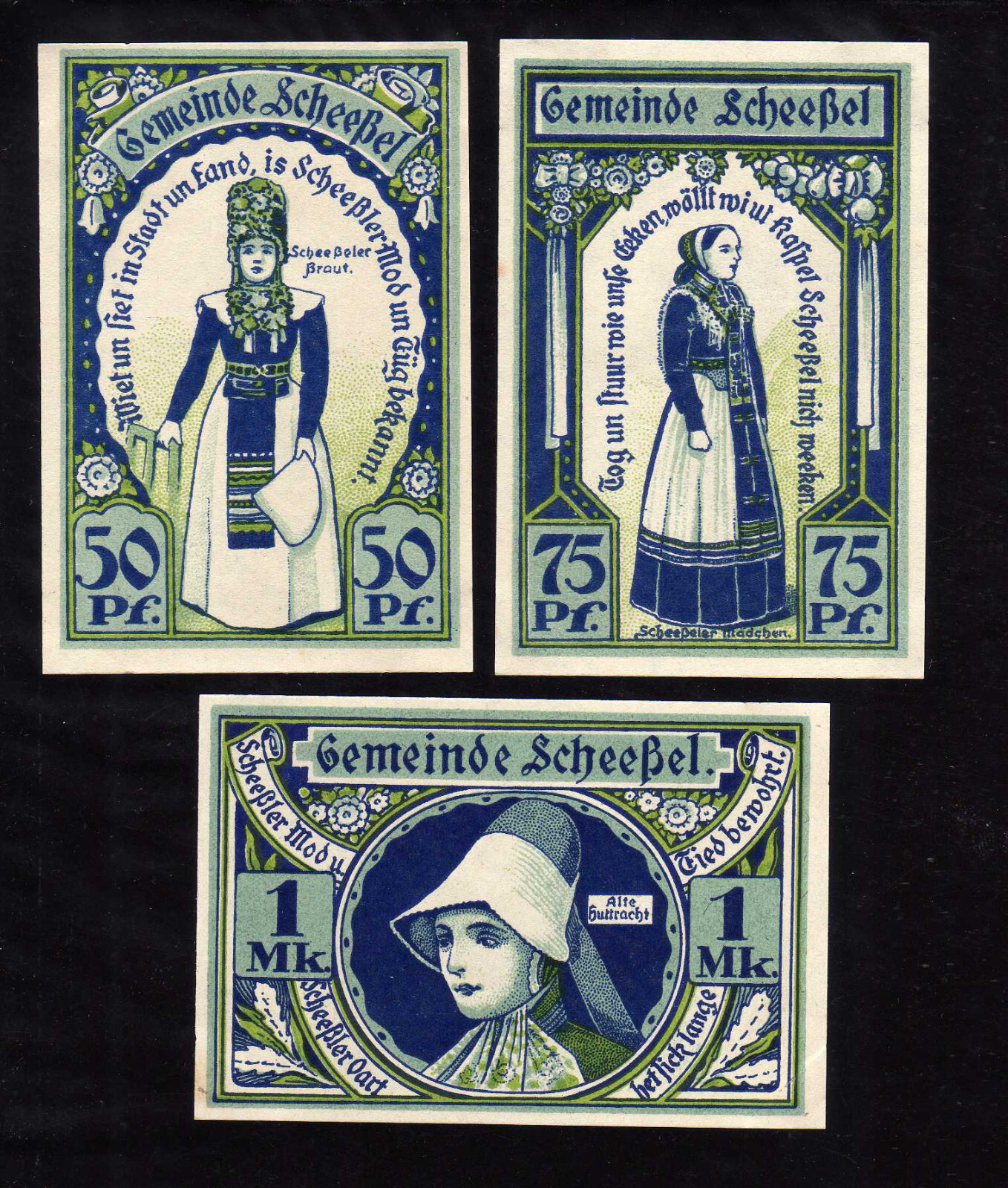 SCHEESSEL - GERMANY NOTGELD -   50, 75 PFENNIG, 1 MARK