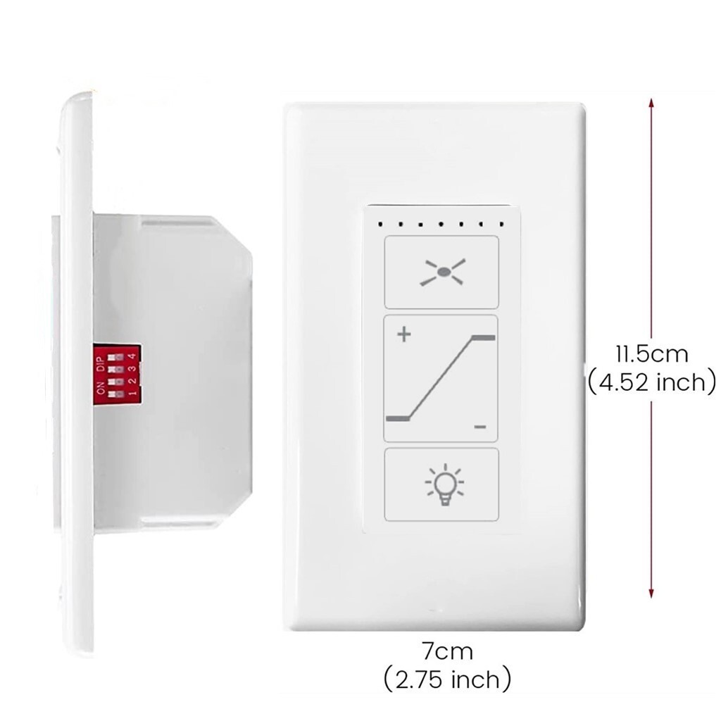 53T Ceiling Fan Wall Remote Control 4DIP Switch for Harbor Breeze Hampton