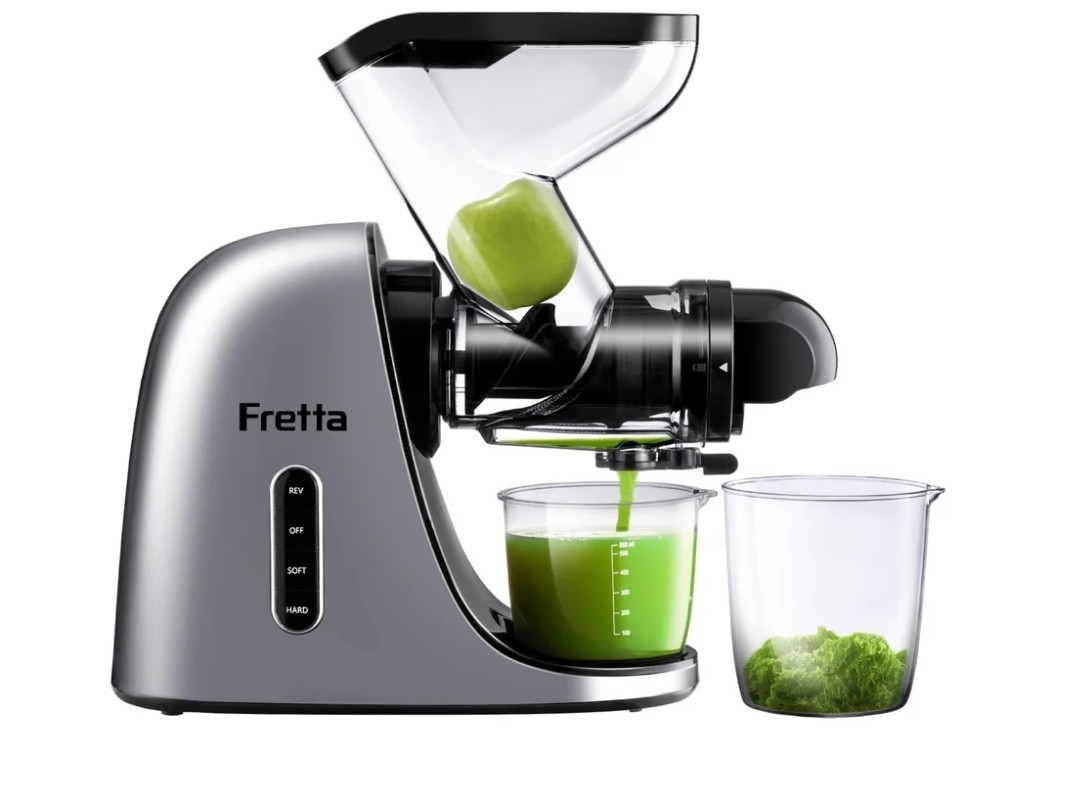 Fretta Slow Juicer JC01 Pro Max Vegetable and Fruit, Cold Press Juicer - Gray