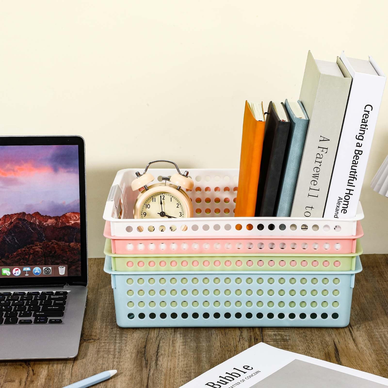 4 Pack Paper Tray Organizer4A Paper Tray Durable Desk Storage BinsStackable S...