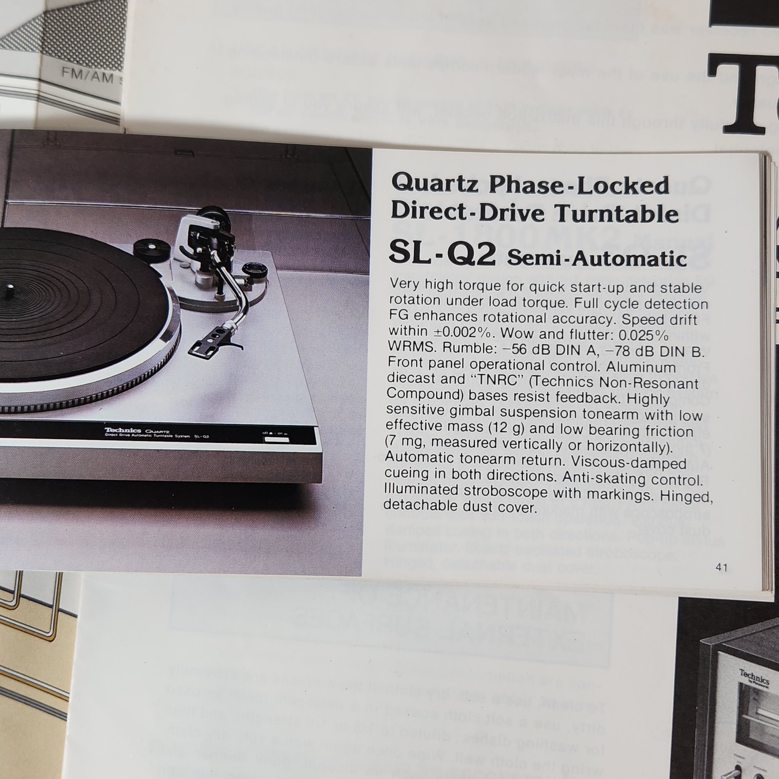 Technics By Panasonic SA 400 Receiver Operating Instructions + New Model Booklet