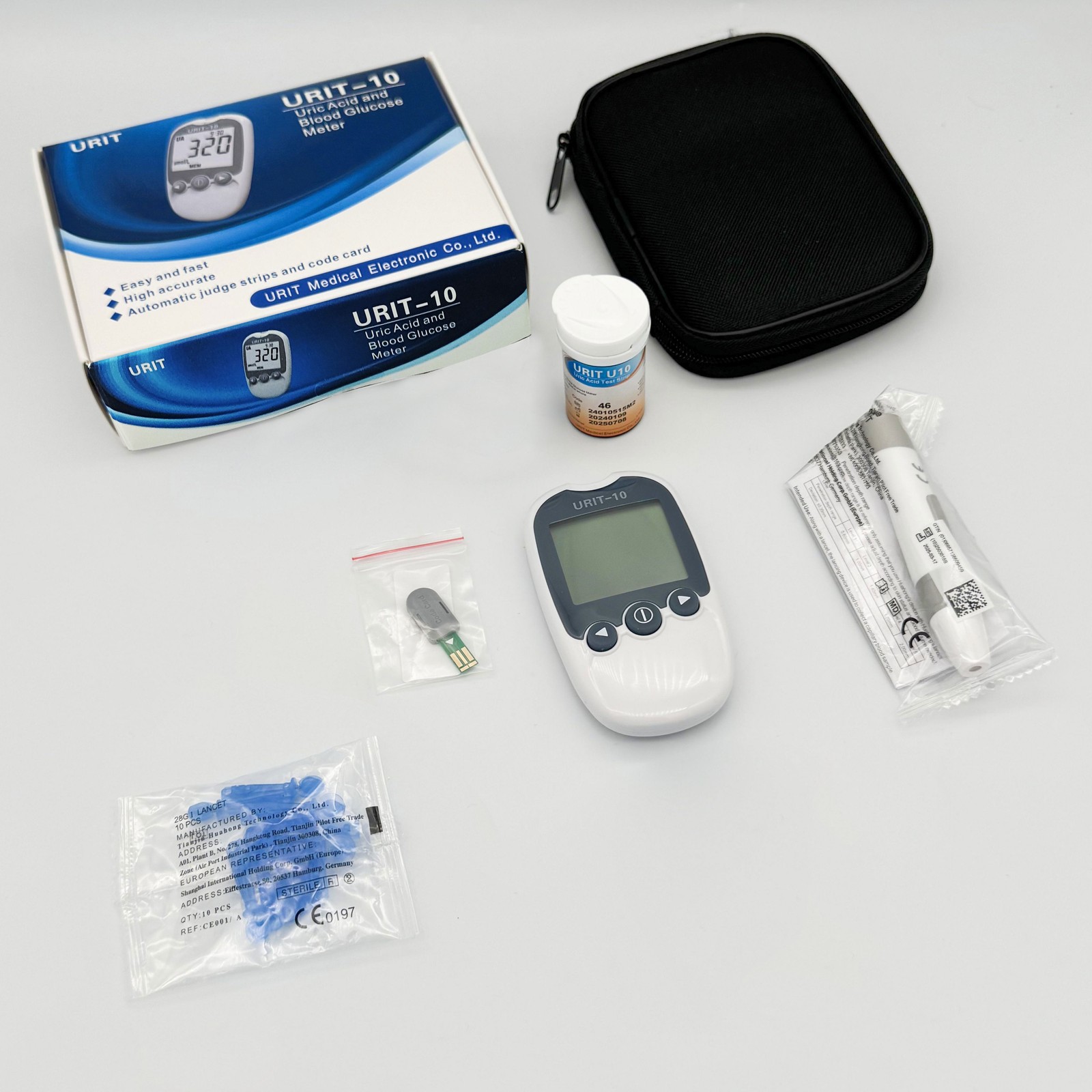 URIT-10 Uric Acid Test with 25 Strips - Home Gout & Kidney Health Monitor Kit