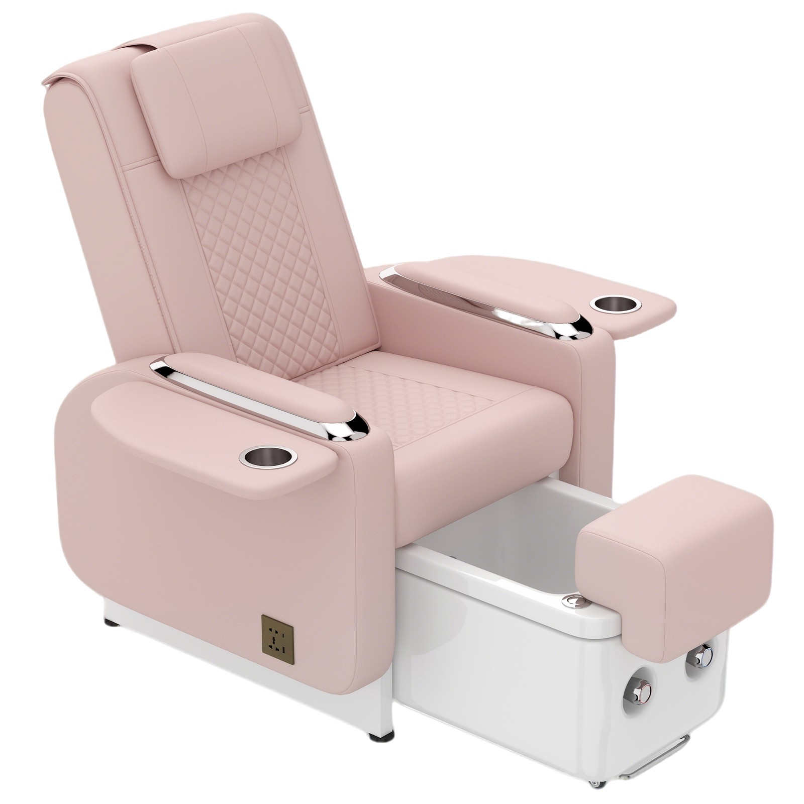 Reclining Manicure Chair Pedicure Station Nail Tech Salon Back Massage Foot Spa
