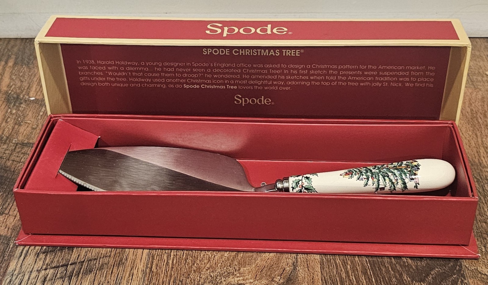 SPODE CHRISTMAS TREE CAKE SLICE New In Box