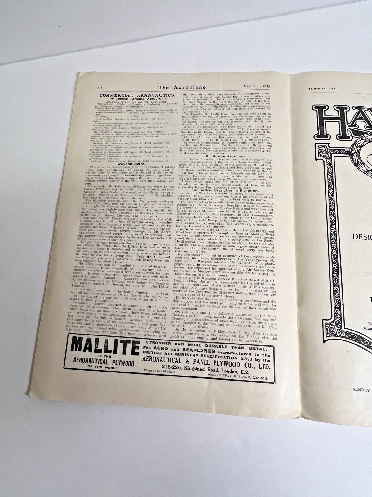 1925 British The Aero Plane Magazine Great Articles & Advertisements