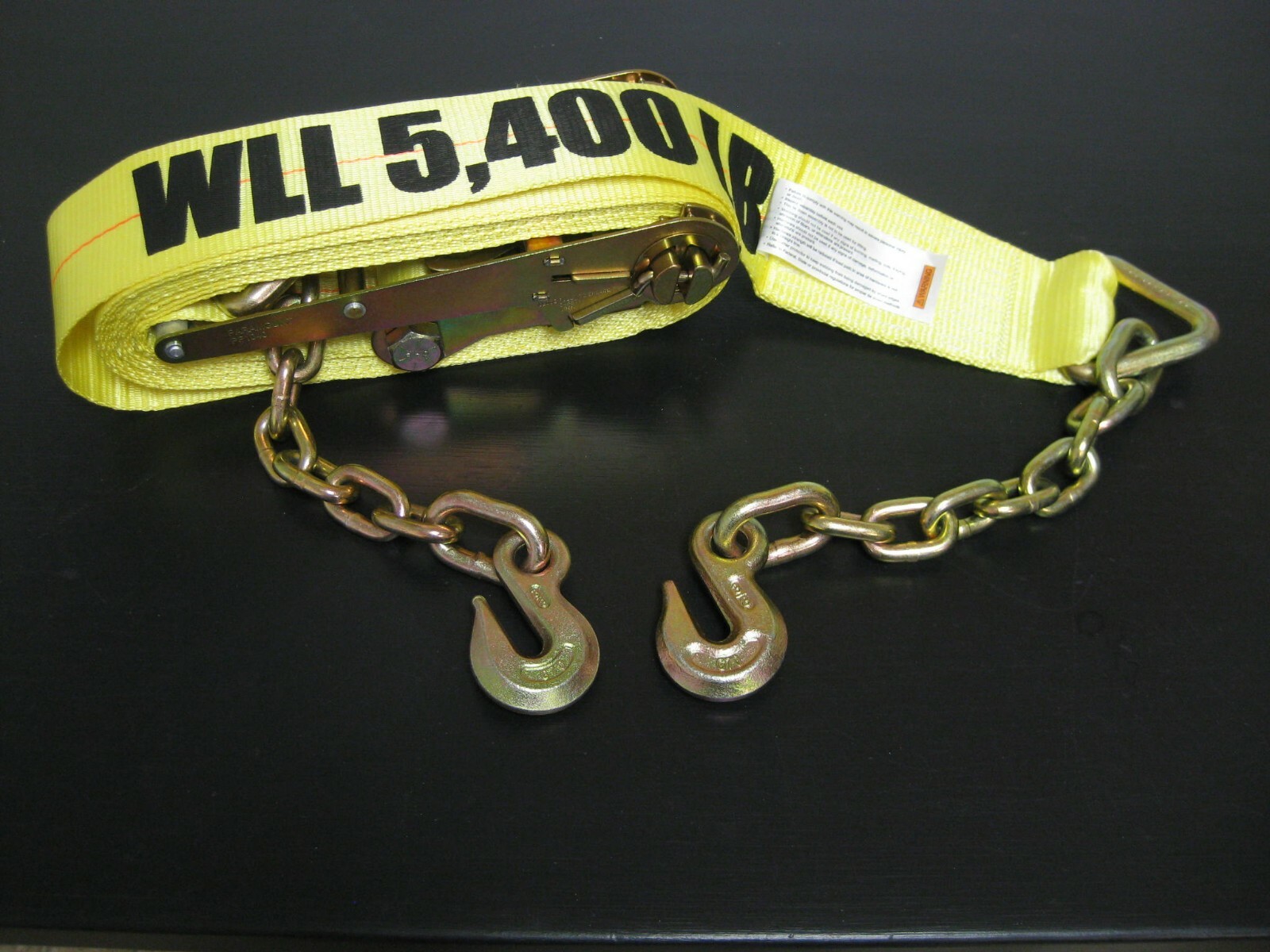(2) 4" x 30' Ratchet Straps w Chain Hook Flatbed Truck Trailer Tie Down Strap