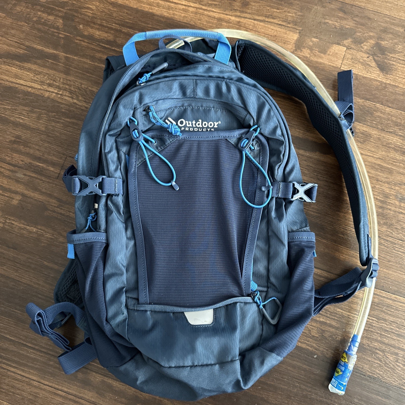 Outdoor Products Hydration Backpack Blue 5.5”x17.5”x9” -H2O BLADDER-2 liter