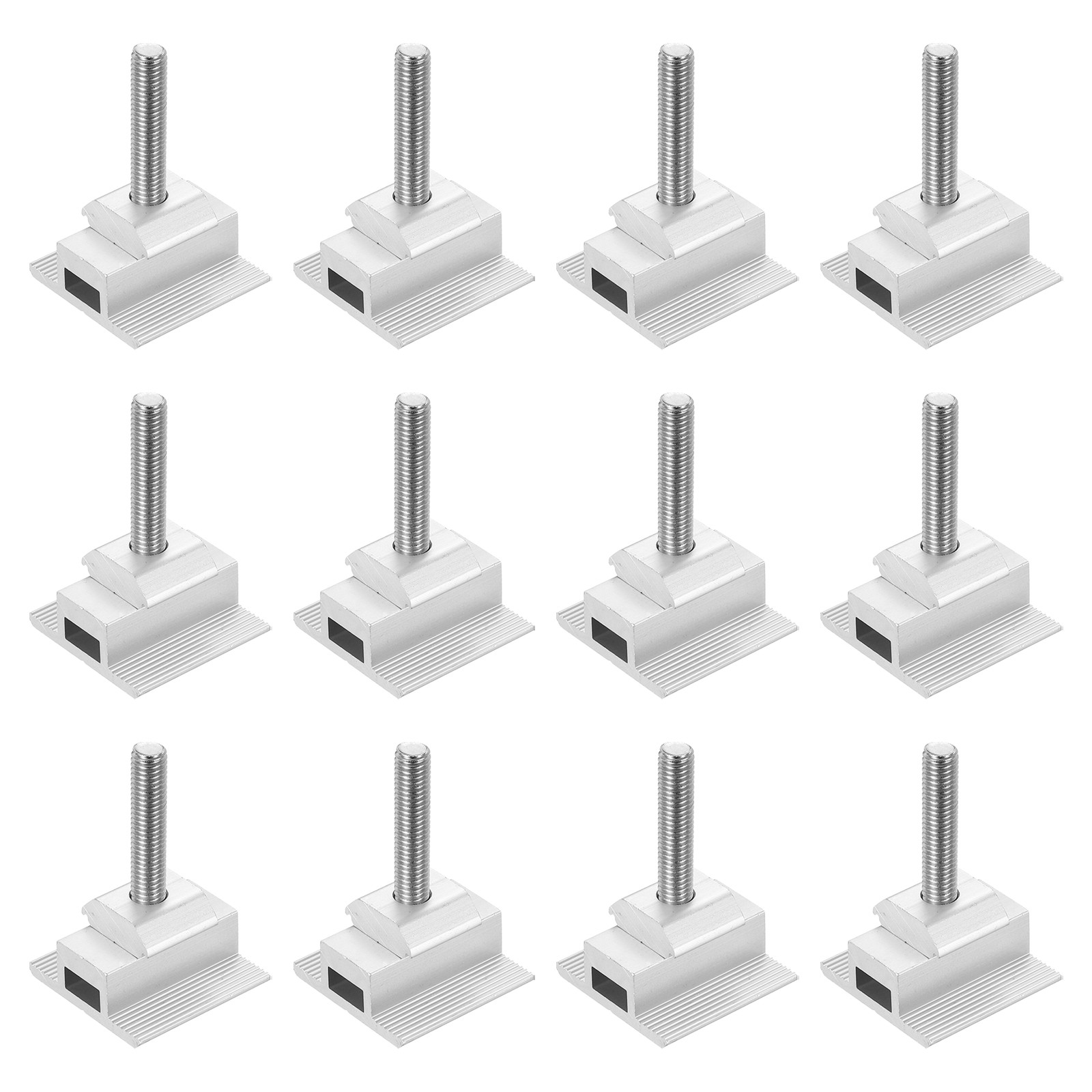 Solar End Clamp Solar Panel Mount Bracket Silver Mounting Clamps 45mm 12pcs
