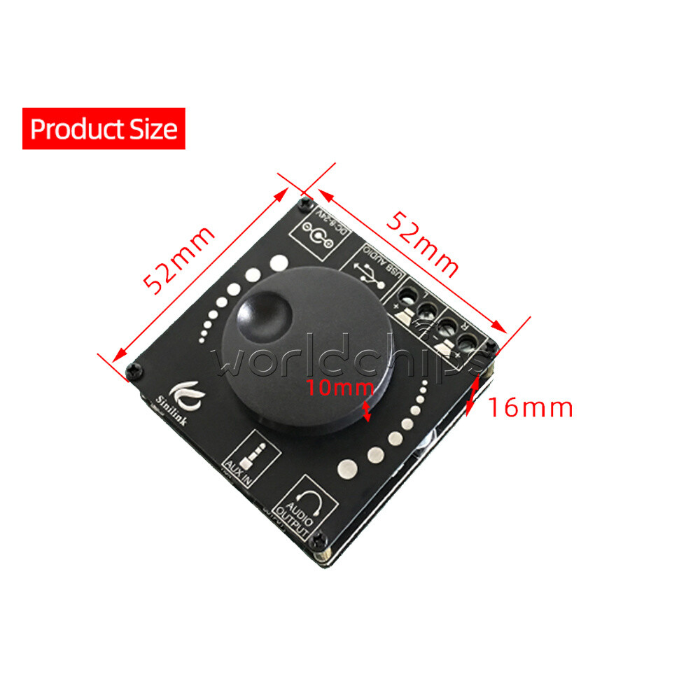 12V Bluetooth5.0 20WX2 Power Digital Amplifier Stereo Board AMP AUX USB Module