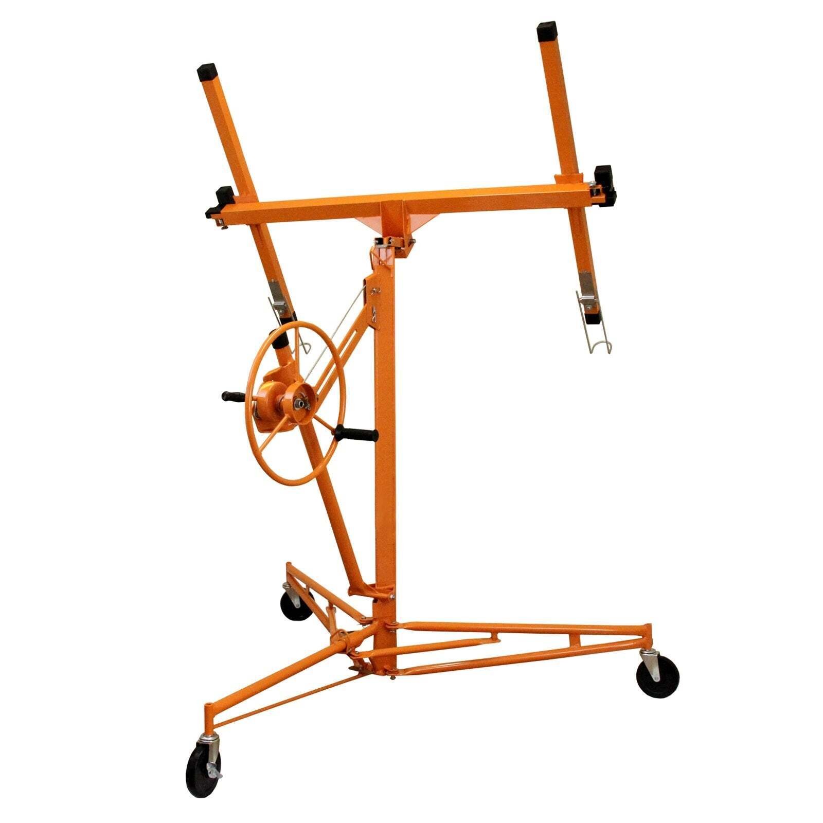 11ft Drywall Lifter Panel Hoist Jack Rolling Caster Lockable 150 lbs