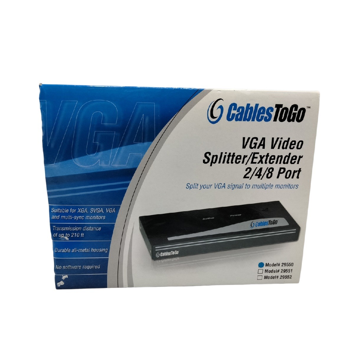 C2G 29550 2-Port Monitor Splitter and Monitor Extender, Black UXGA Splitter Box