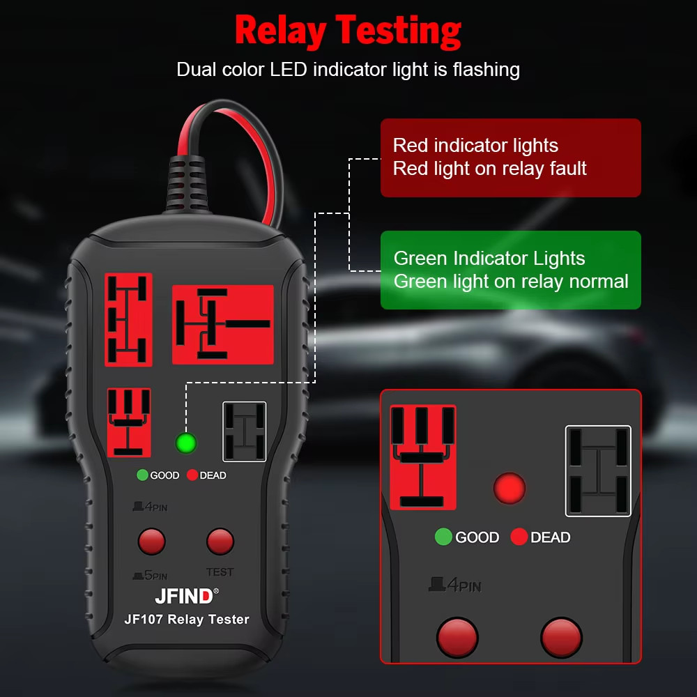 Universal 12V 24V Automotive Relay Tester Car Circuit Battery Voltage Checker To