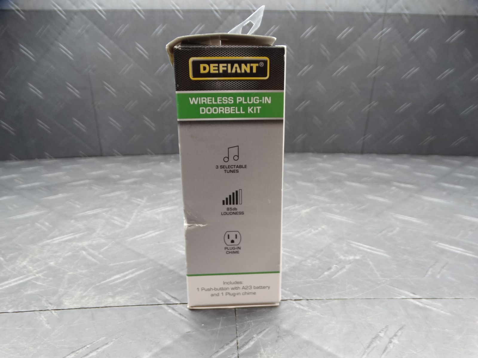 Defiant Wireless Plug-In Doorbell Kit with White Insert and 1 Push Button White
