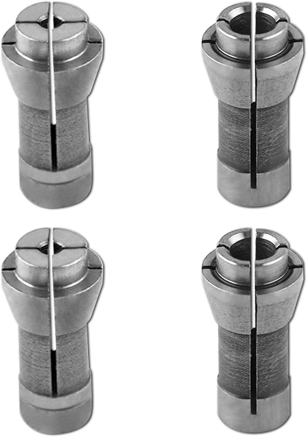 4 Pcs Die Grinder Collet Adapter Set for 1/4" & 1/8" Arbors - 3mm & 6mm Chucks