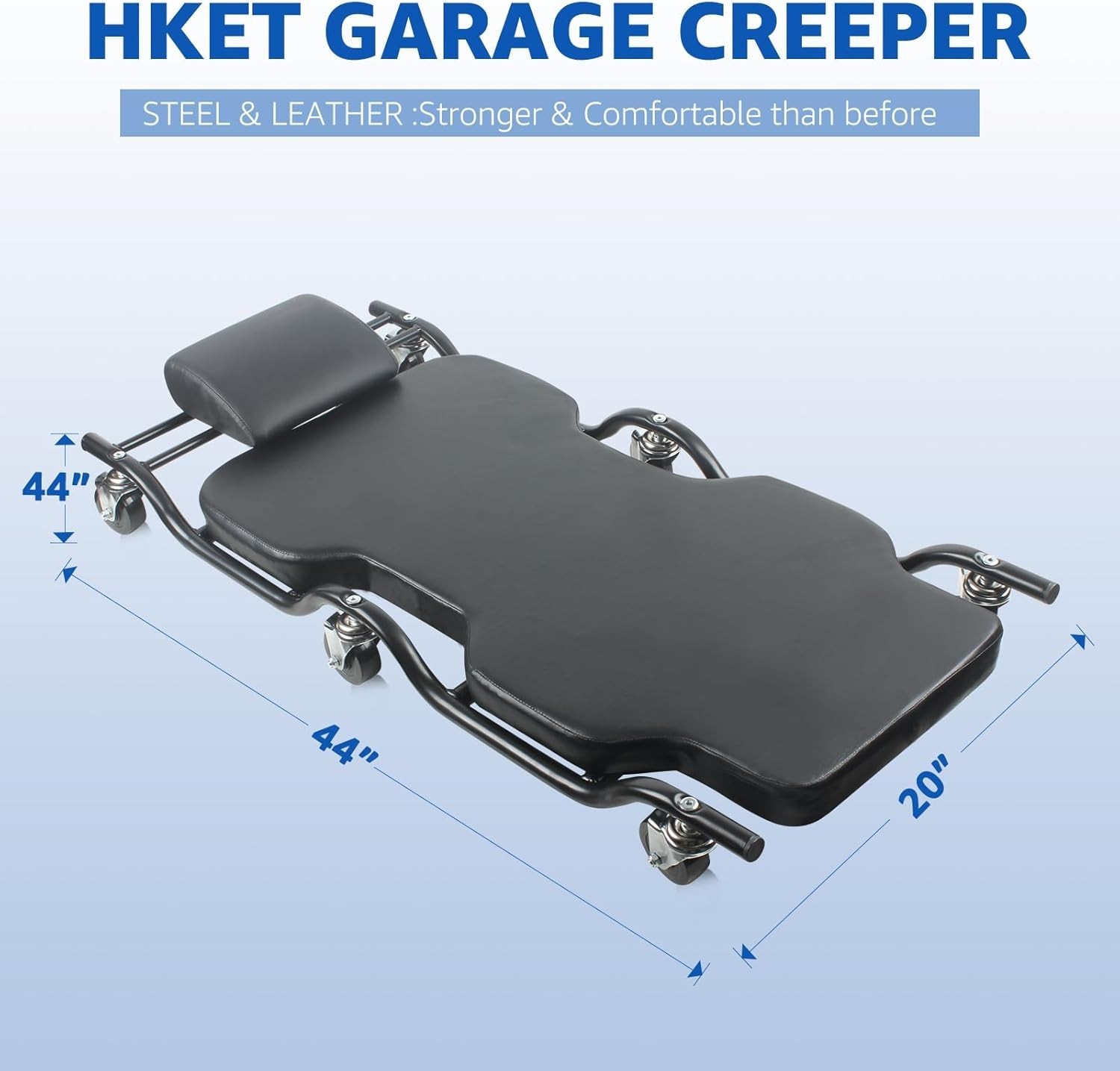 HKTE 44 inches Heavy Duty Garage Creeper, Low Profile Design, Durable Metal F...