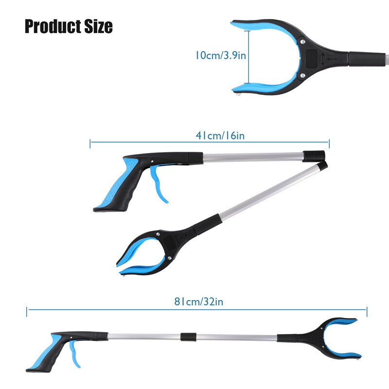 2-PACK Collapsible Garbage Collector Picker Pickup Tool Clamp Extender Grabber