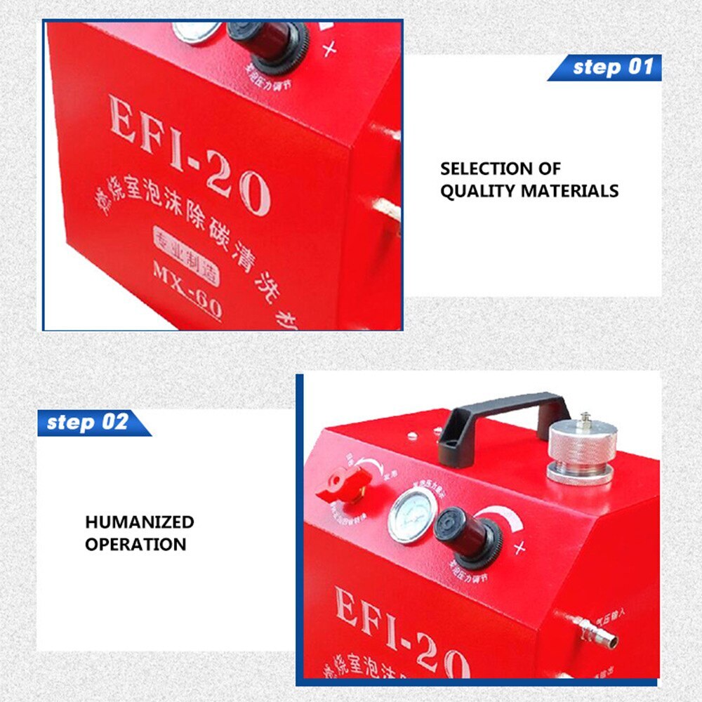 EFI-20 1000ml Car Engine Cylinder Cleaning Machine Foam Decarbonization Cleaning