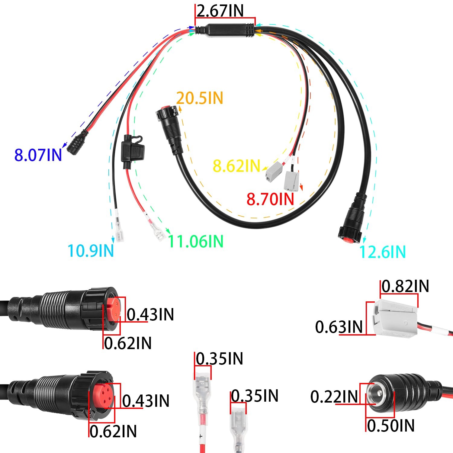 Replace For Garmin Panoptix LiveScope Transducer System Power Cable 010-12676-40