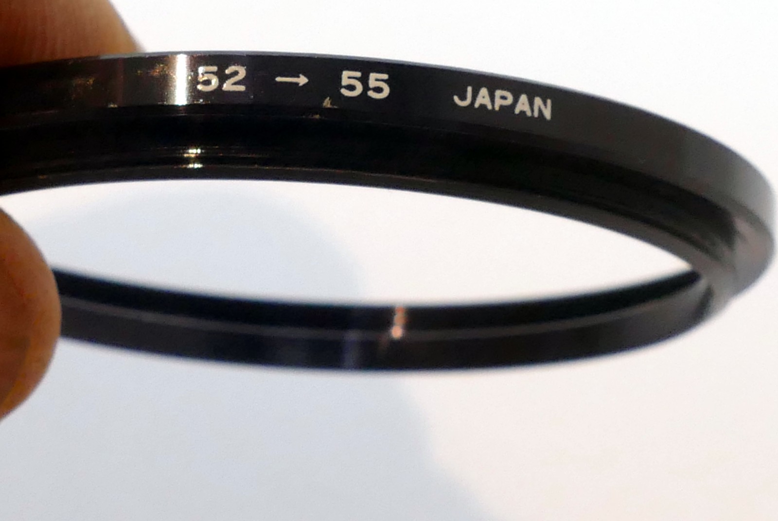 Lens adapter ring from 52mm to 55mm step-up metal threaded