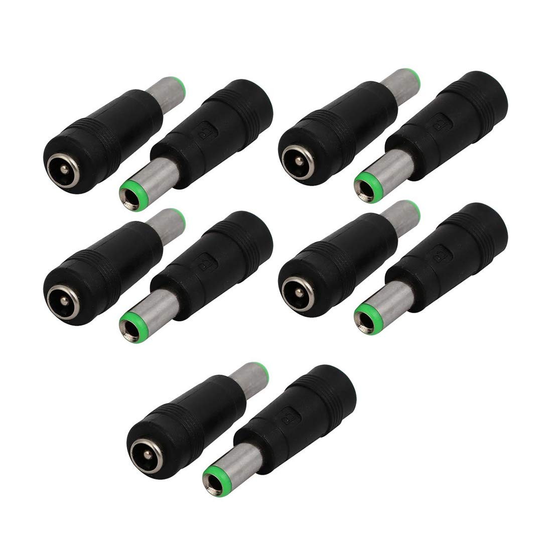 LDEXIN 6.3mm x 3.0mm Male to 5.5mm x 2.5mm Female DC Power Adapter Pack Black