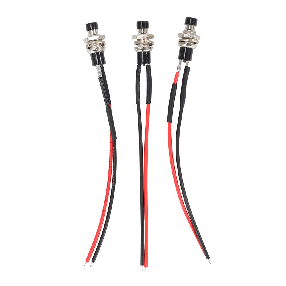 3 Pack Push Button Pre-Wired Momentary N/O OFF-ON Switch Plug 12V 5AMP SPST New