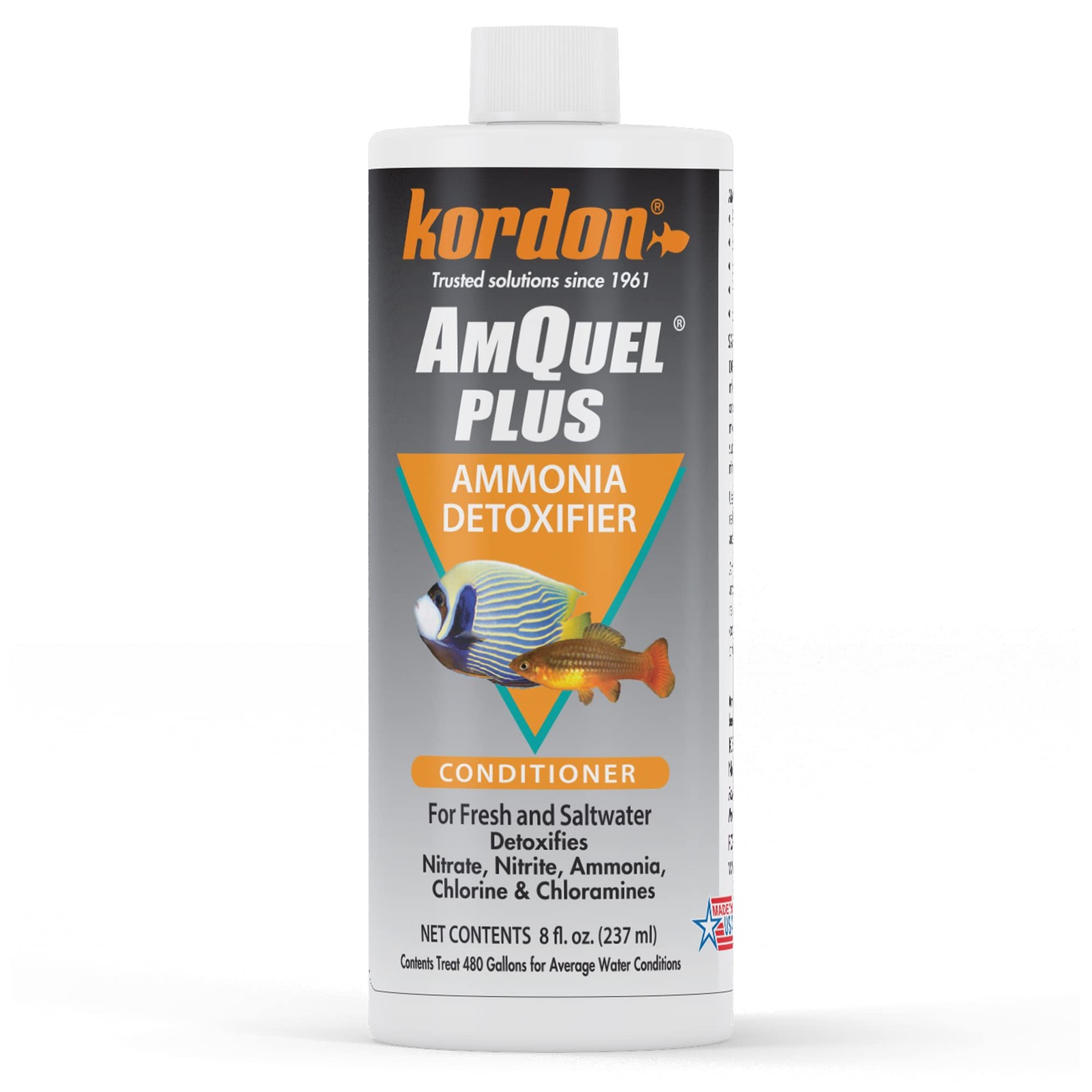 Kordon #33448 Amquel Plus - Ammonia Detoxifier for Aquarium, 8-Ounce