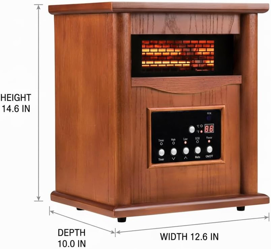 Portable Space Heater, 1500W Electric Infrared Heater for Indoor Use, Living Roo