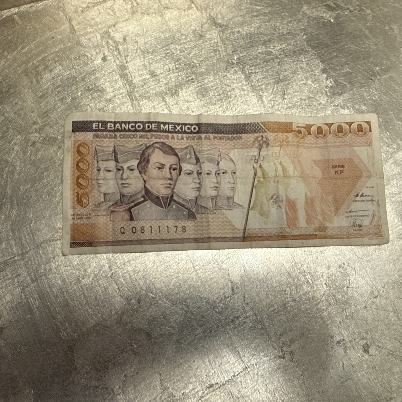 Rare 5000 Mexican Peso