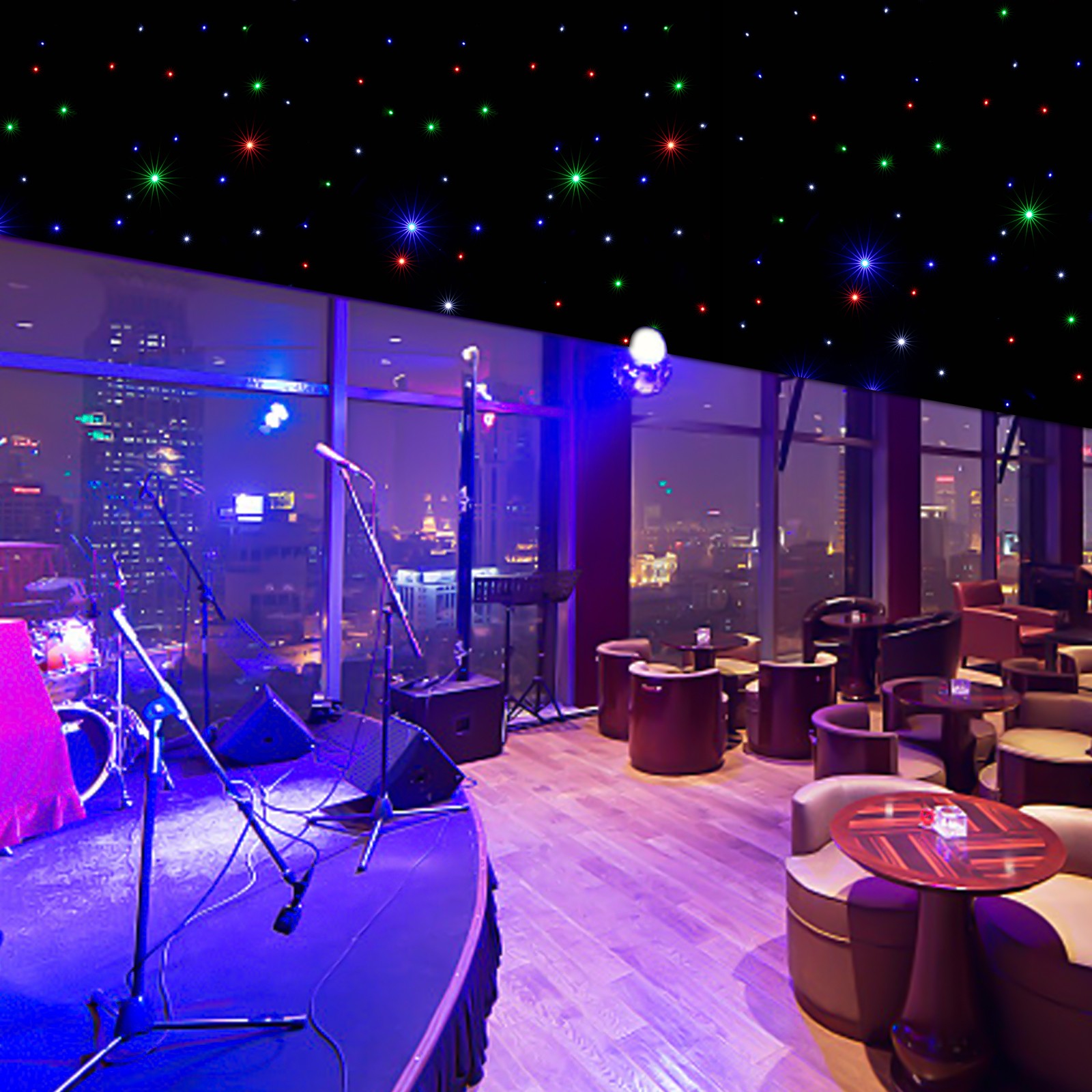 3*6M LED Stage Star Backdrop Multicolour LED Stage Curtain Remote-controlled