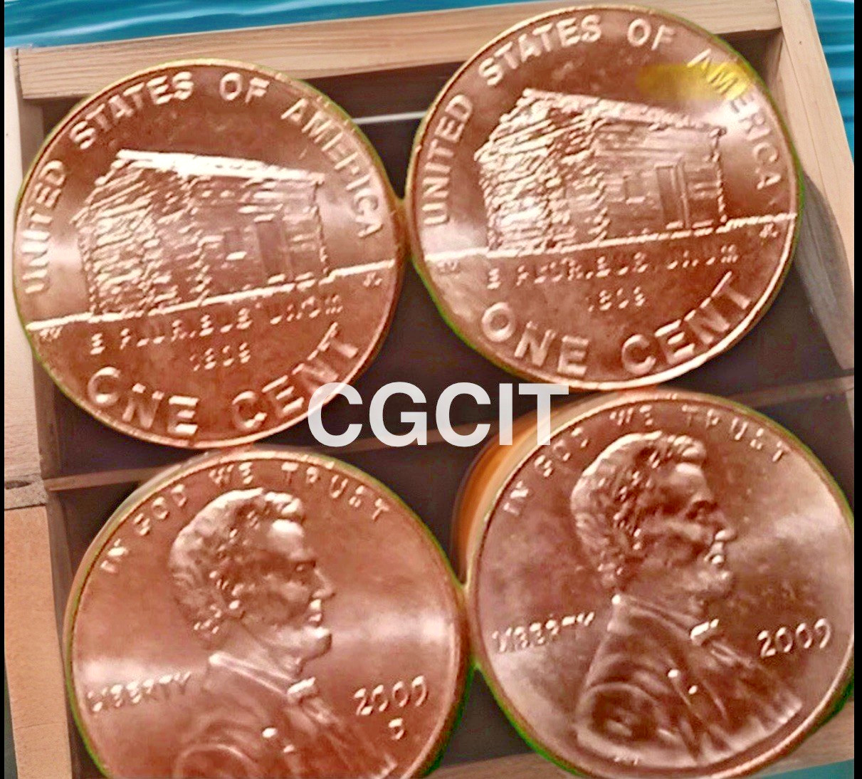 2009 Lincoln cent P + D Cabin Birth =2 coins BRITE RD BU UNC MS (2025 2026 Sale)
