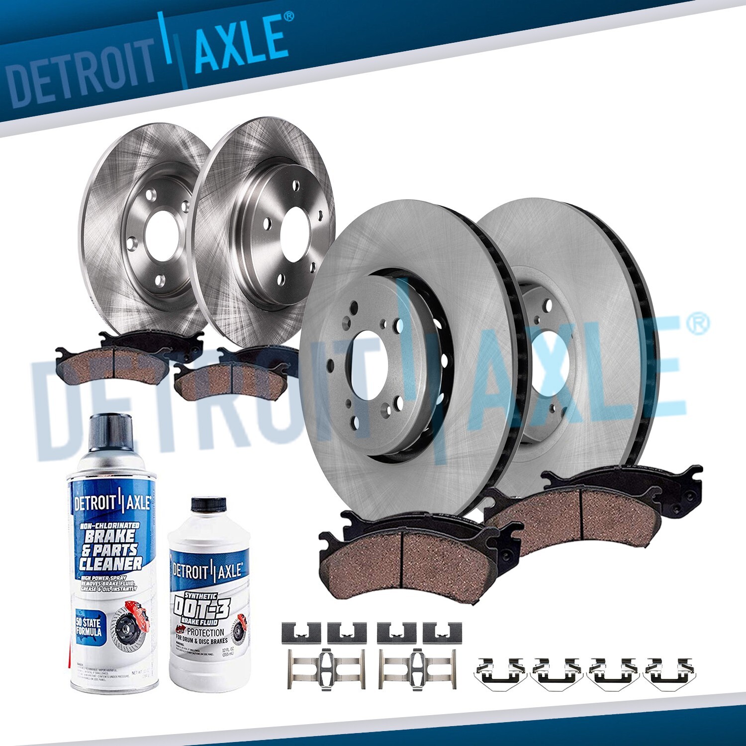 12.28" Front 12" Rear Brake Rotors Brakes Pads Kit for 2013-2017 2018 Acura RDX