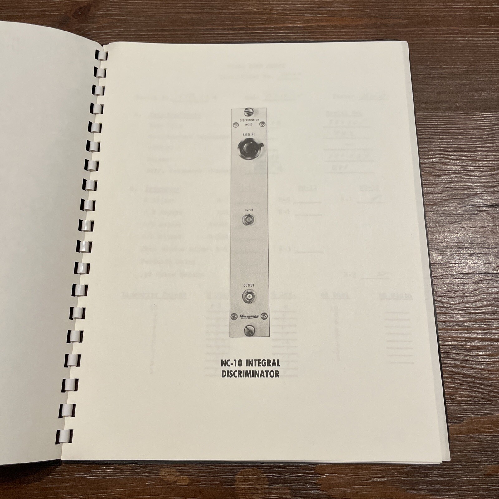 Hamner NC-10 Integral Discriminator Instructions Manual