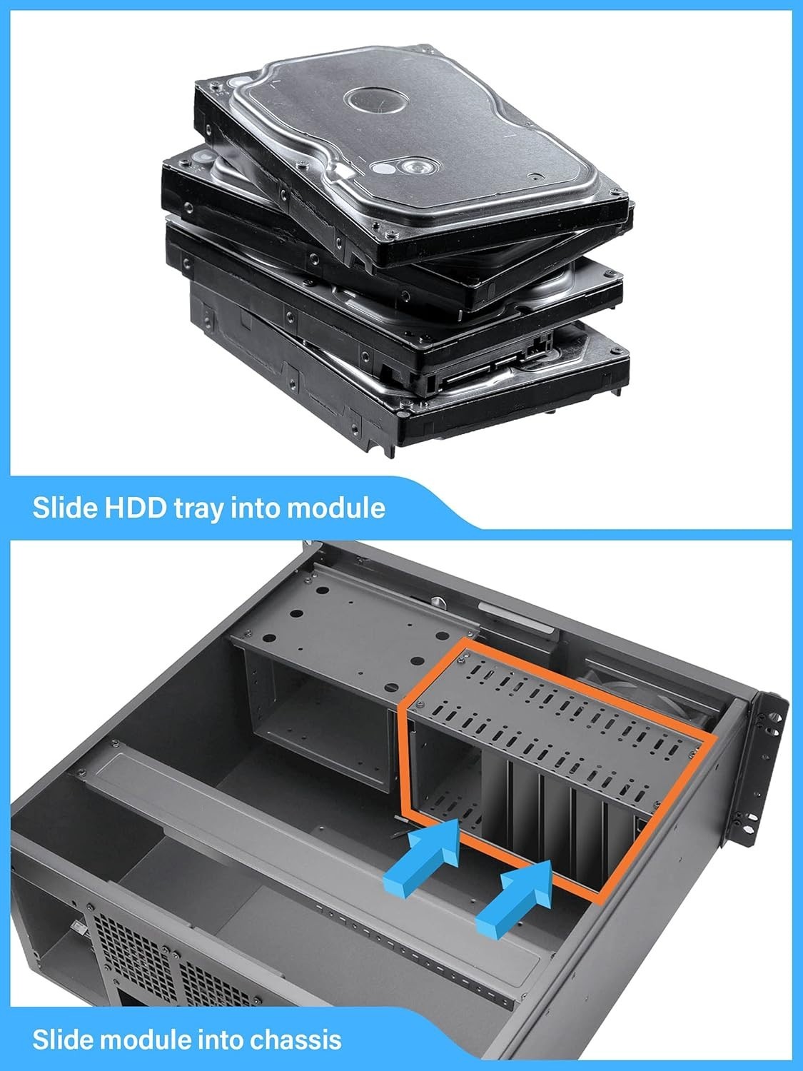 Silver/Black Server Rackmount Case
