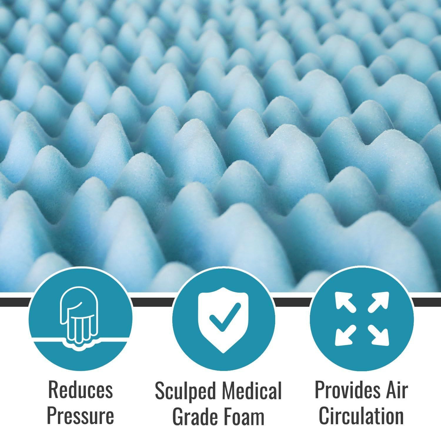 DMI 2-Inch Foam Mattress Topper, Egg Crate Pad for Support, Twin, Blue