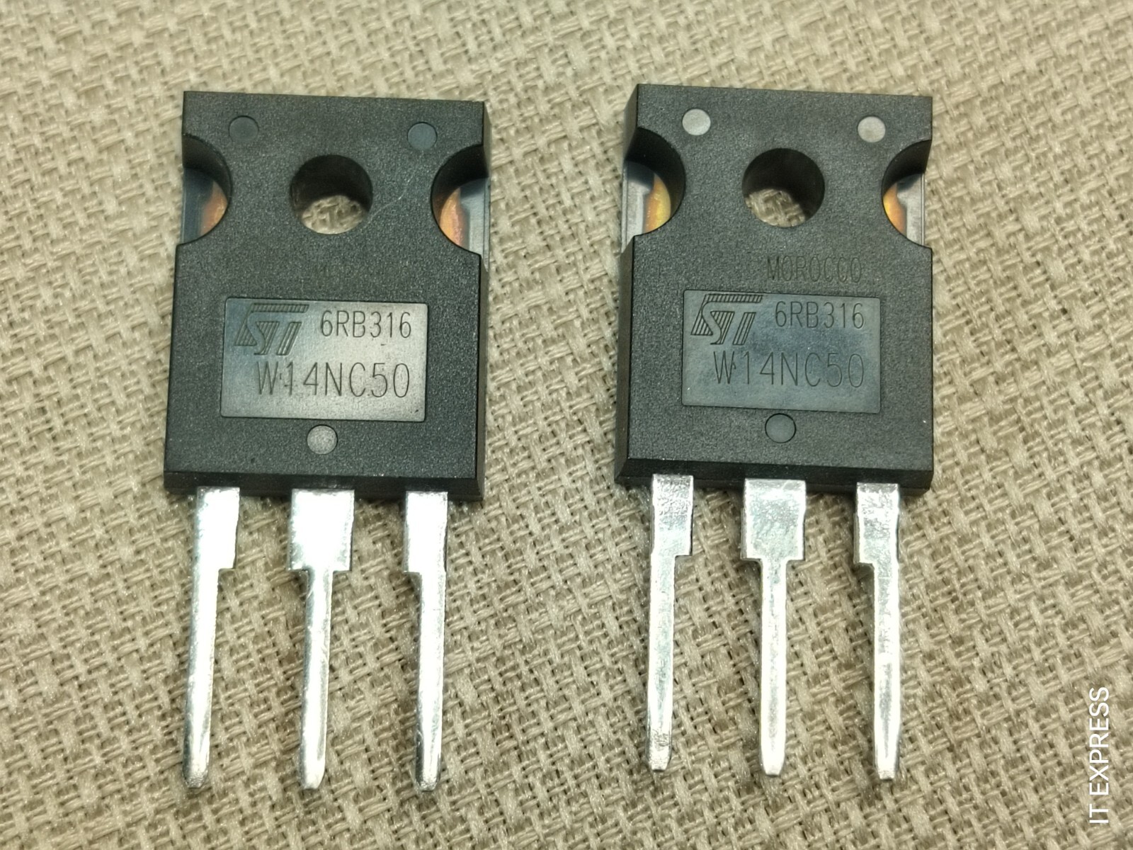 Lot of 2 - ST MICRO MOSFET N-CHANNEL 500V TO-247 Powermesh Power Mesh W14NC50