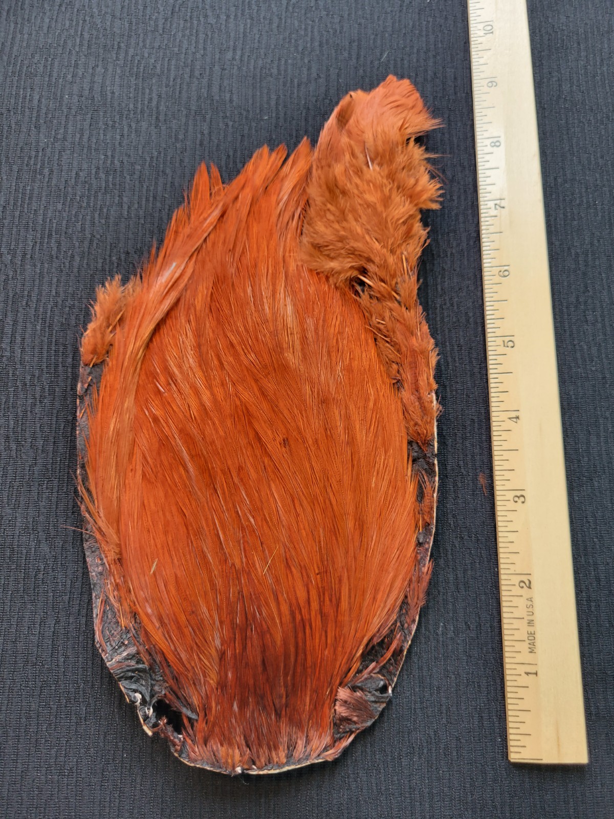 Lot 490, Dyed BROWN India Rooster Streamer Neck Cape Feathers Tying