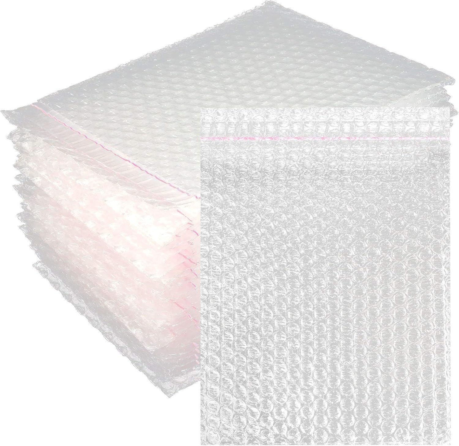 100PCS Clear Cushioned Bubble Out Bags Self Sealing