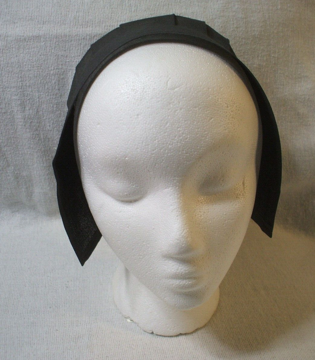 AMISH BLACK BONNET PRAYER KAPP CAP COVERING PLAY HALLOWEEN COSTUME Teen/ Child