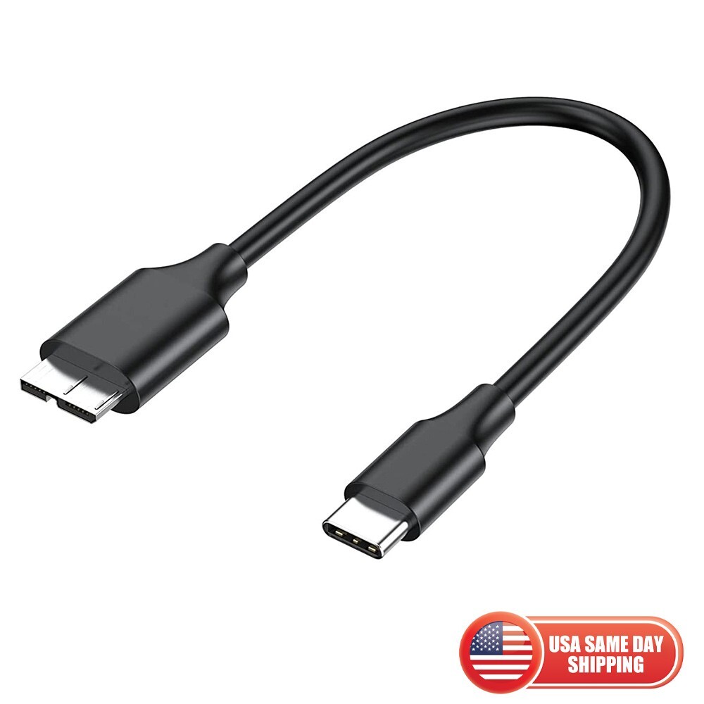 7 inch Micro B to USB Type C 3.1 External Hard Drive Cable Cord MacBook Seagate