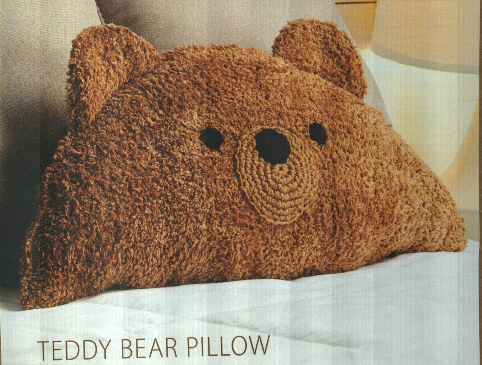 TEDDY BEAR PILLOW HOME DECOR CROCHET PATTERN INSTRUCTIONS