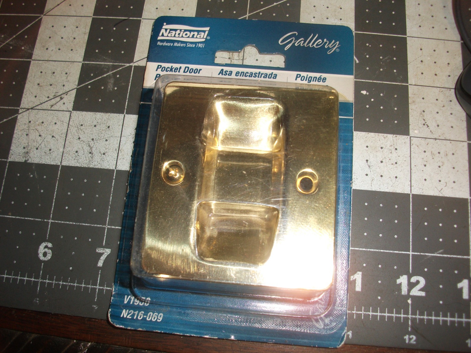 National Hardware N216-069 Corrosion Resist Polish Solid Brass Pocket Door Pull