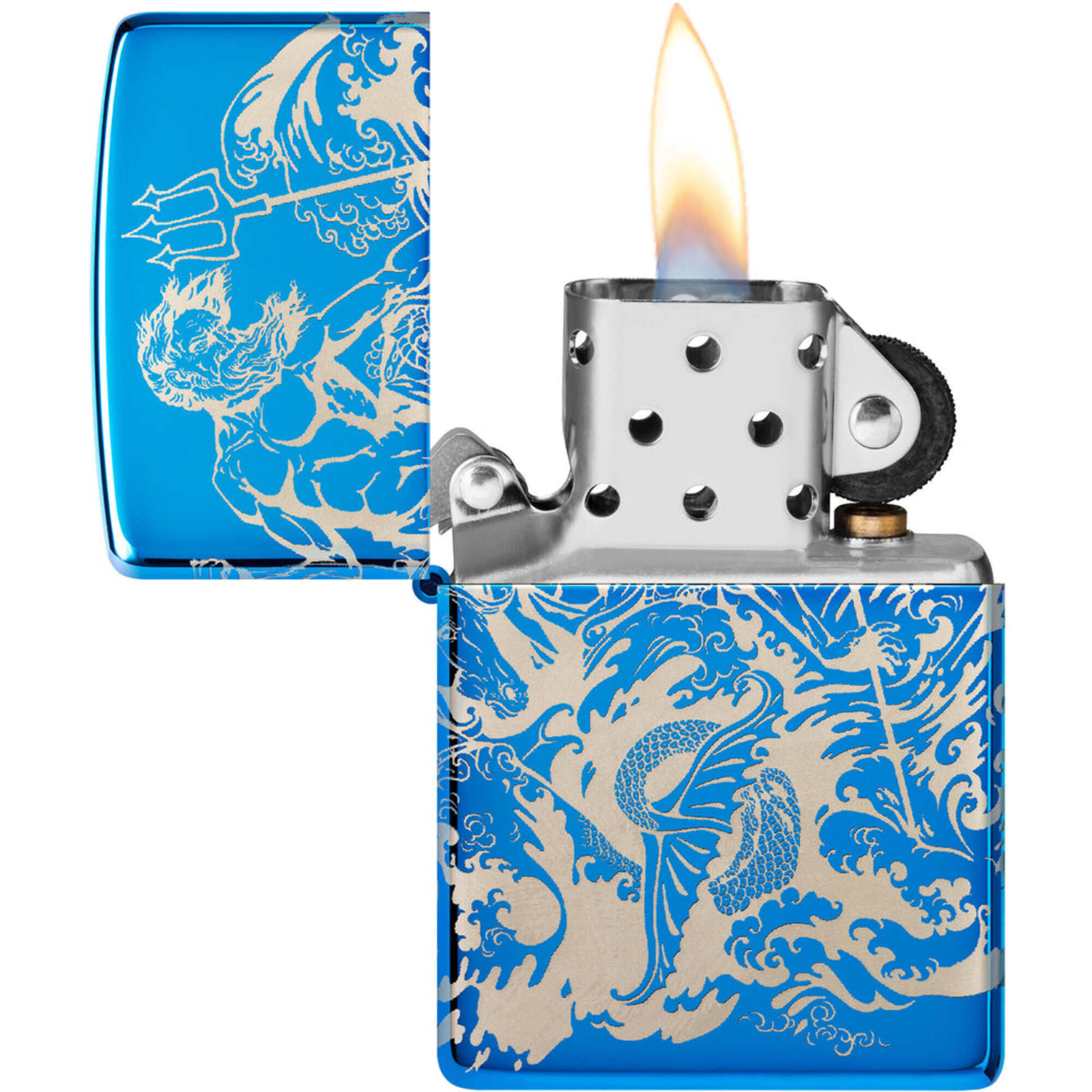 Zippo Lighter Atlantis Design Metal Construction Refillable and Windproof 48787