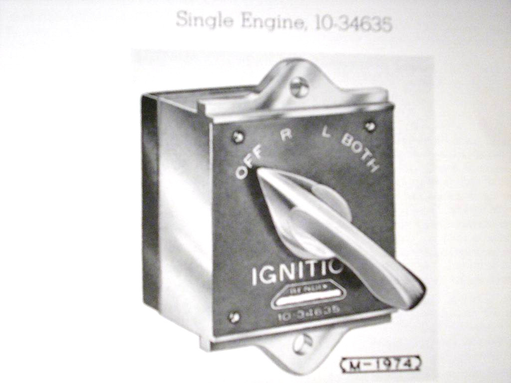 Bendix Aircraft Ignition Switch 10-34635 Service Instructions & Parts Manual