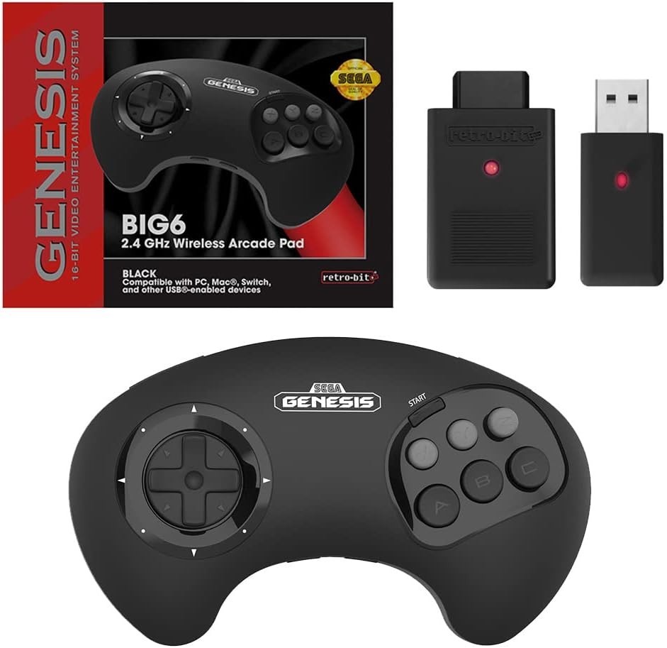 Sega Genesis Wireless Arcade Controller - Black